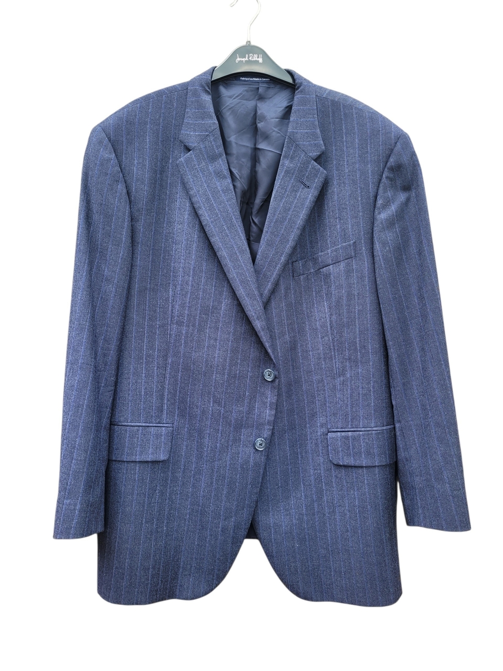 Ermenegildo Zegna Wool Navy Blue Pinstripe Two-Button 2 Piece Suit 44R